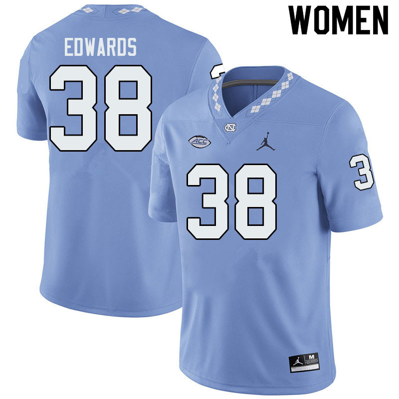 Jordan Brand Women #38 Val Edwards North Carolina Tar Heels College Football Jerseys Sale-Blue